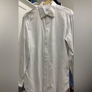 Brioni Cream and Blue Striped Shirt